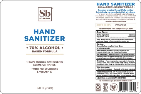 Soapbox Hand Sanitizer Antimicrobial 포장