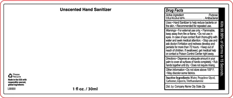 Unscented Hand Sanitizer 포장