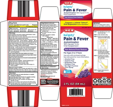 infants pain fever packaging