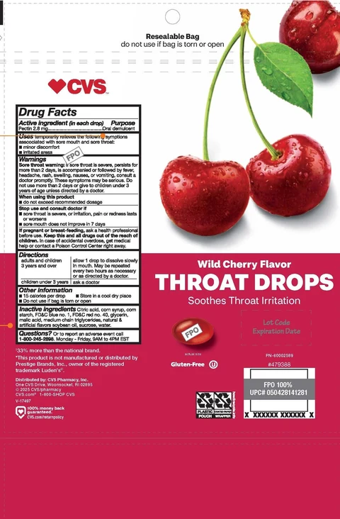 CVS Wild Cherry Throat Drop 포장