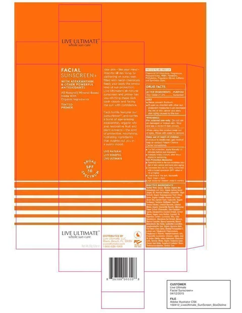 Live Ultimate Facial Sunscreen SPF30SPF 30 packaging
