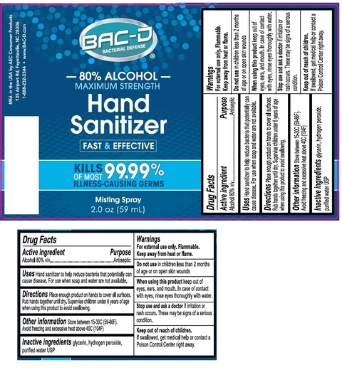 BAC-D Hand Sanitizer 포장