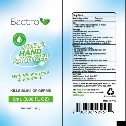 Bactro Instant hand sanitizer 포장