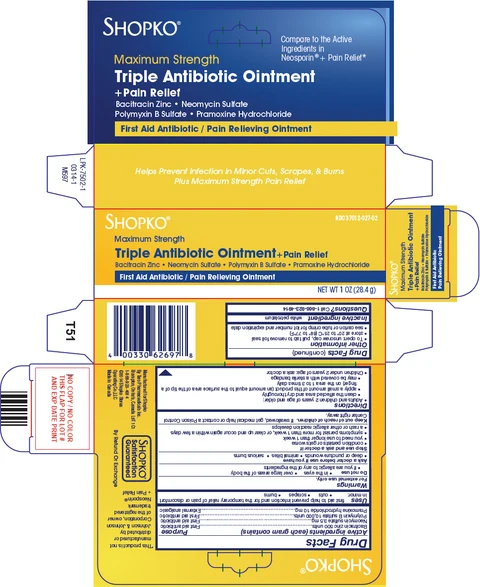 Shopko Triple Antibiotic plus Pain Relief 포장
