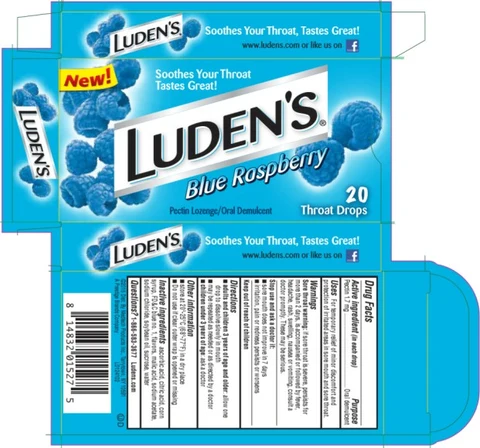 Luden’s Pectin Lozenge/Oral Demulcent Blue Raspberry 20 Throat Drops