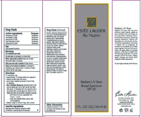 RE NUTRIV RADIANT UV BASEBROAD SPECTRUM SPF 50 포장