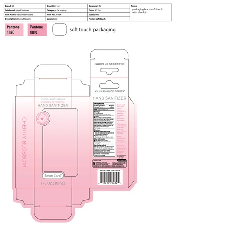 Smart Care Hand Sanitizer(Oval Shape)with Beaded Wristlet - Cherry Blossom 포장