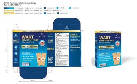 MEOLY Wart Remover Pads packaging