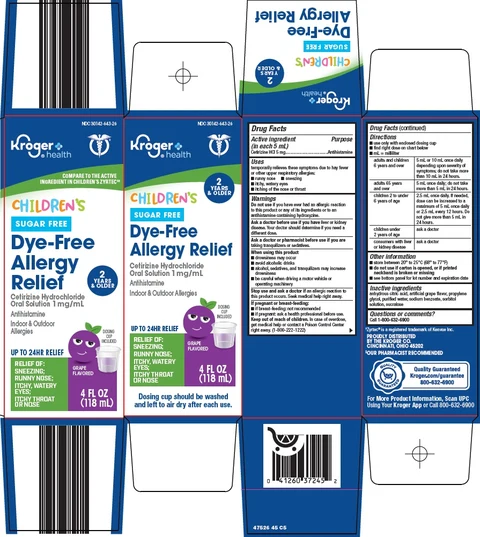childrens dye free allergy relief packaging