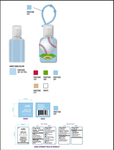 BUBBLE GUM HAND SANITIZER boy 포장