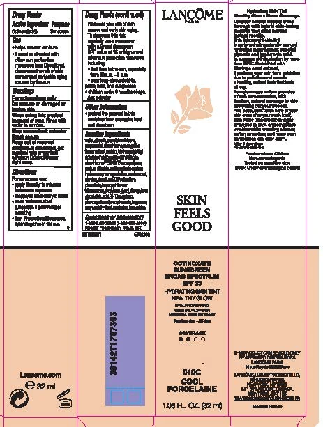 Lancome Paris Skin Feels Good Broad Spectrum SPF 23 Sunscreen Hydrating Skin Tint Healthy Glow packaging