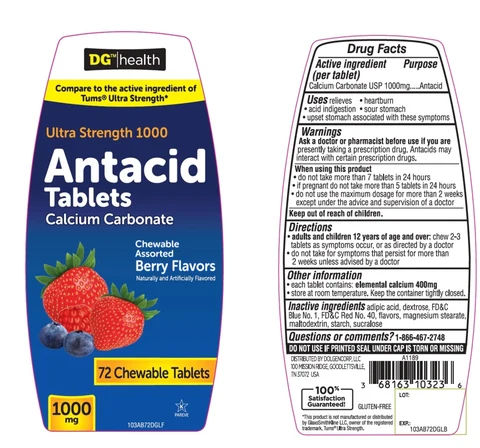 DG health Ultra StrengthAssorted Berry Antacid 포장