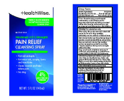 HealthWise Lidocaine Cleansing packaging