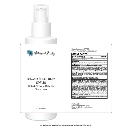 Broad Spectrum SPF 30 Tinted Physical Defense Sunscreen packaging