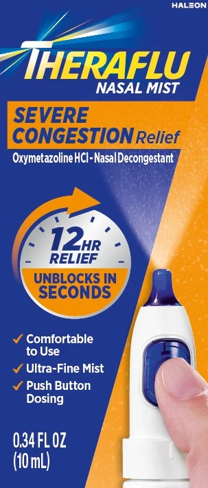 Theraflu Severe Congestion Relief Nasal Mist packaging