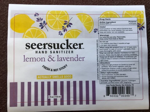 Hand Sanitizer lemon lavender packaging
