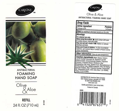 ANTIBACTERIAL FOAMING OLIVE AND ALOE 포장