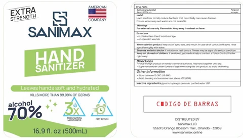 Sanimax Hand Sanitizer 포장