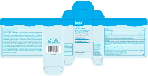 belif The true cream aqua bomb sunscreen Broad Spectrum SPF 45 포장