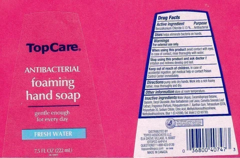 TOPCAREANTIBACTERIAL FOAMING HAND FRESH WATER 포장