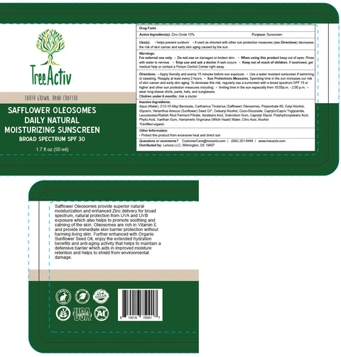 TreeActiv Safflower Oleosomes Daily Natural Moisturizing Sunscreen Broad Spectrum SPF 30 packaging