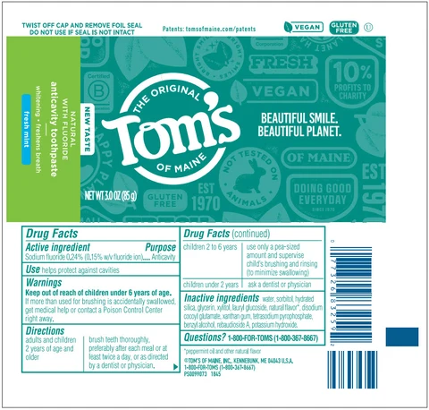 TOMS OF MAINE ANTICAVITY FRESHMINT 포장