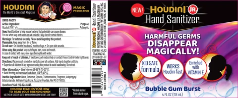 Houdini Jr. Hand Sanitizer Bubble Gum Burst 포장