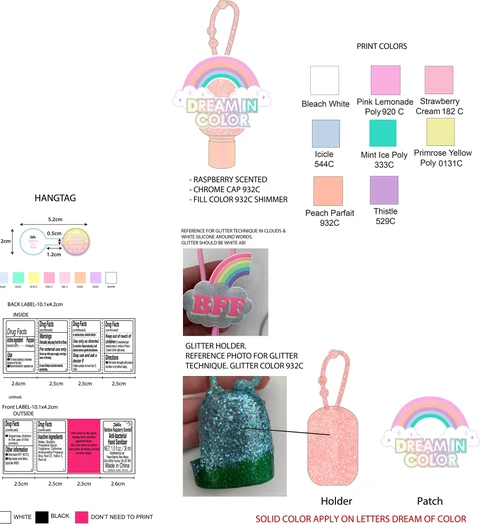 Justice Rainbow Raspberry Scented Anti-bacterial Hand Sanitizer 포장