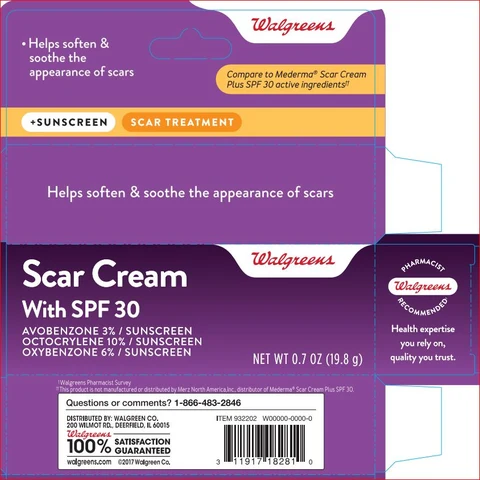 Scar with SPF 30Walgreens 포장