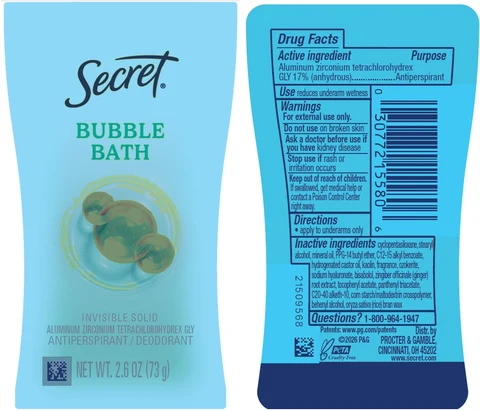Secret Bubble Bath InvisibleAntiperspirant/Deodorant 포장