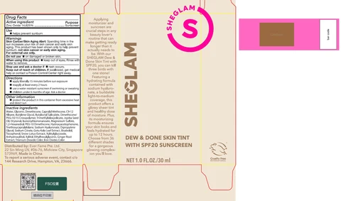 Sheglam Dew and Done Skin Tint with SPF 20 Cashew 포장