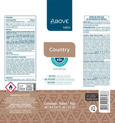Antiperspirant Above Country 포장