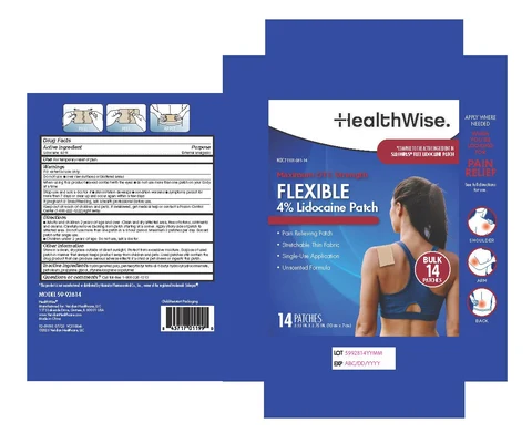 HealthWise Flexible 4% Lidocaine Patch packaging