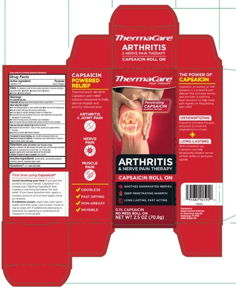 Thermacare Arthritis and Nerve Pain Therapy Capsaicin Roll On packaging