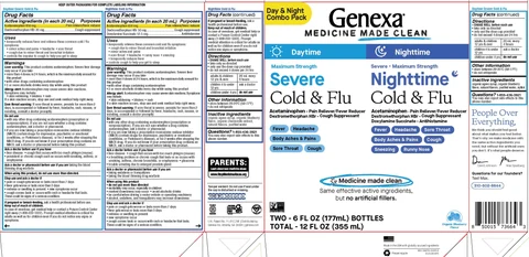 Daytime and Nighttime Severe Cold and Flu combo pack 포장
