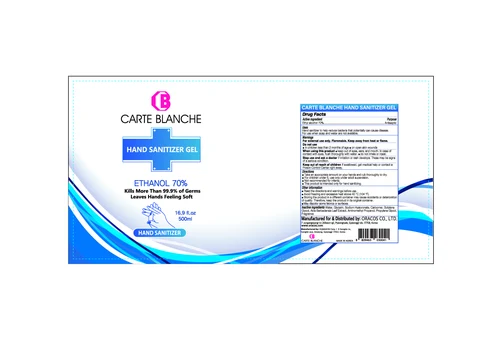 CARTE BLANCHE HAND SANIZITER Gel packaging