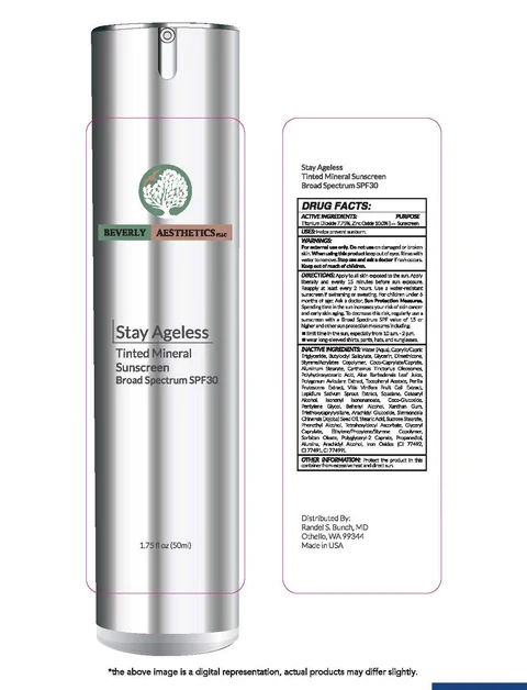 Stay Ageless Tinted Mineral Sunscreen Broad Spectrum SPF 30 packaging
