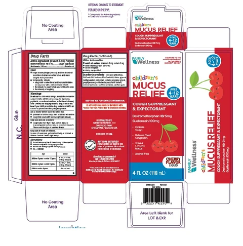 Childrens Mucus and Cough Relief packaging