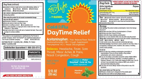 Daytime Cold and Flu Relief, 24-7 Life BY 7-Eleven 포장