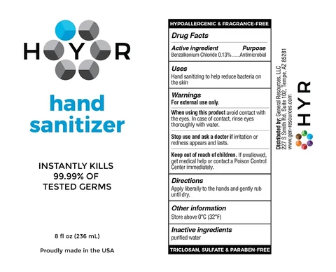 HYR Hand Sanitizer packaging