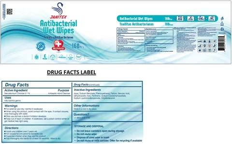 JANITEX ANTIBACTERIAL WET WIPES 포장