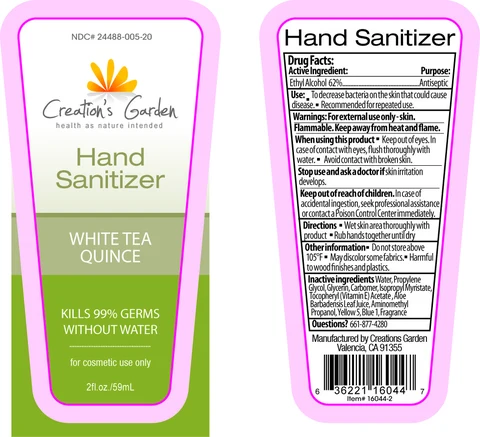 Creations GardenWhite Tea Quince Hand Sanitizer 포장