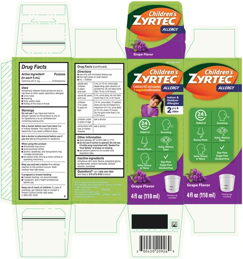Childrens Zyrtec 포장