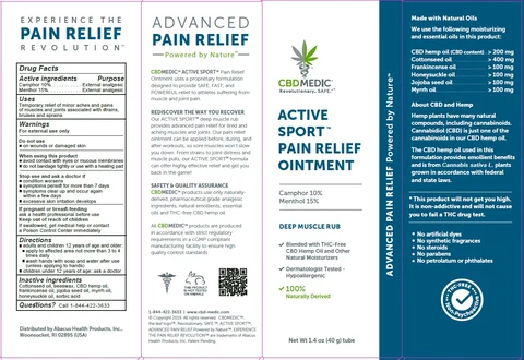 CBDMEDIC Active Sport Pain Relief packaging