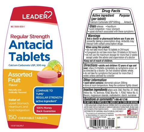 Regular Strength Antacid Assorted Fruit 포장