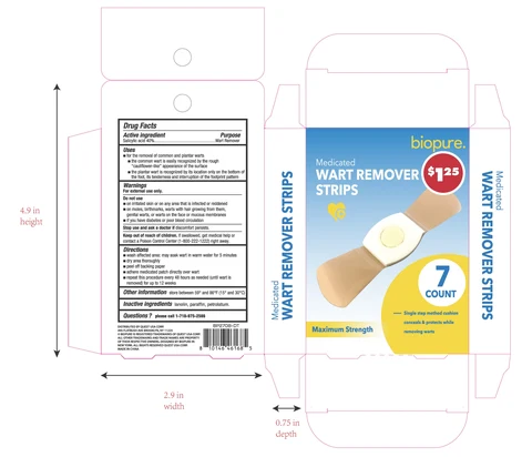 Biopure Medicated Wart Remover Strips 포장