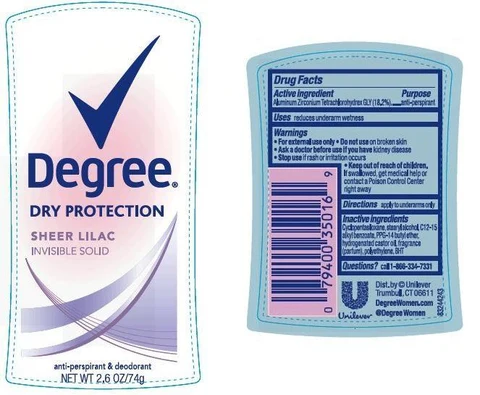 DegreeSheer Lilac Antiperspirant and Deodorant 포장