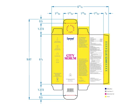 City Sunscreen serum Broad Spectrum SPF 30 Supergoop packaging
