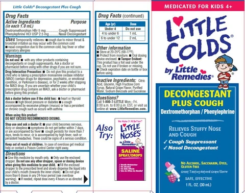 Little Colds Decongestant Plus Cough packaging