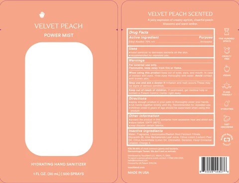 Touchland Power Mist Hand Sanitizer Velvet Peach 포장